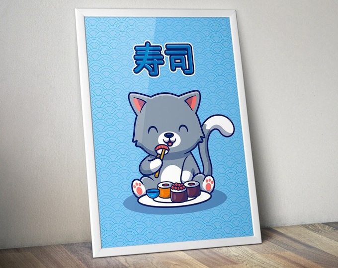 Cat poster | japan | sushi | sashimi