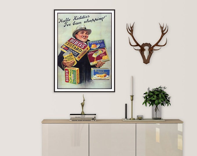 Vintage pub Birds Custard I Dessert retro pub I old advert