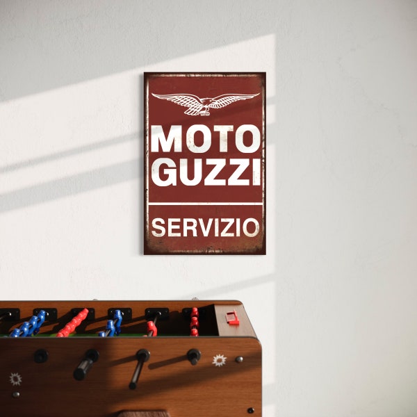 Plaque métal GUZZI® Moto I Plaque garage I Pub métal