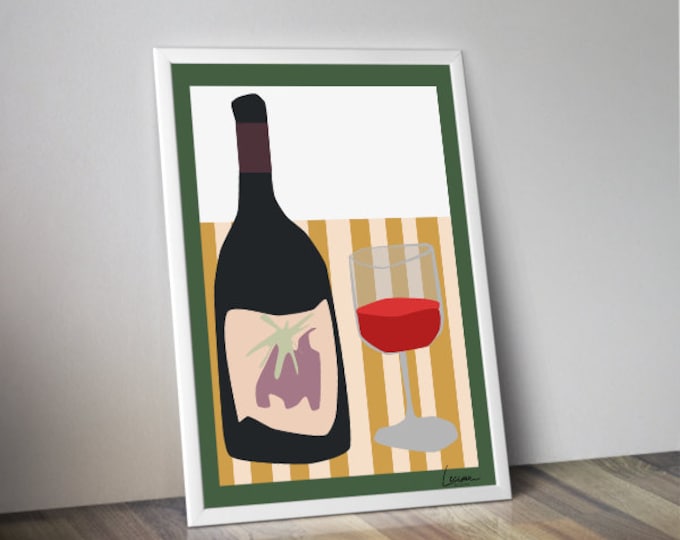 Poster wine I glass I Bordeaux I coffee I bar