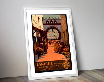 Poster LAPRACHE Morocco | retro advertising | travel poster | vintage poster | vintage wall art