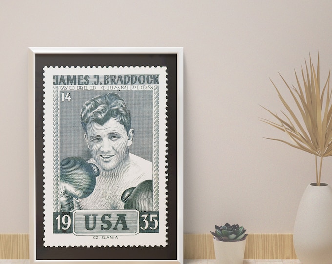 Boxing poster James J BRADDOCK I Champion I 1935