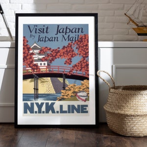 Japan poster I vintage poster I NYK line I visit Japan