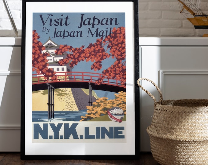 Japan poster I vintage poster I NYK line I visit Japan