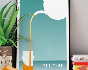 Affiche TEA TIME | affiche Maroc | orientaliste | voyage Maroc