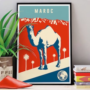 Marokko Kamel Poster | Marokko Poster | Orientalist | Marokko Reise