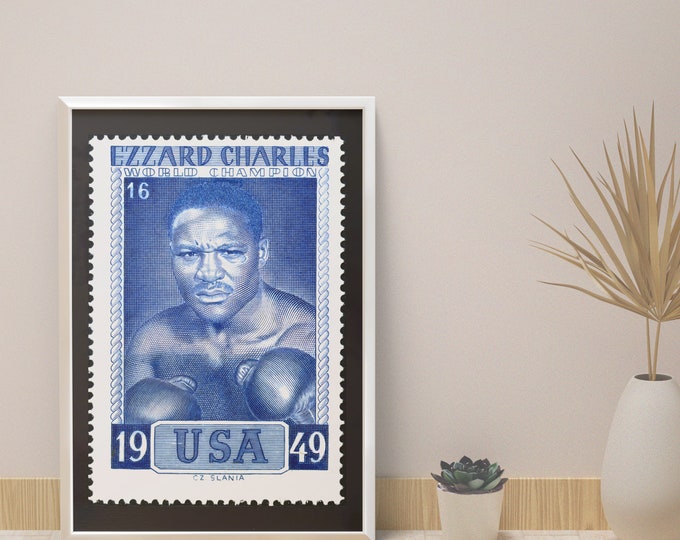 Boxing poster EZZARD CHARLES I Champion 1949 I USA