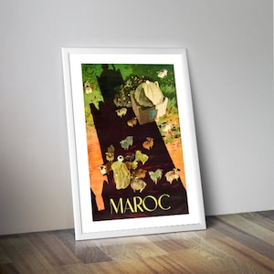 Póster MARRUECOS | publicidad retro | cartel de viaje | cartel de la vendimia | arte de la pared de la vendimia
