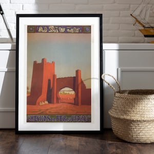 CHEMIN de FER du MOROCCO poster I Morocco travel I retro advertising I travel poster I vintage poster I vintage wall art