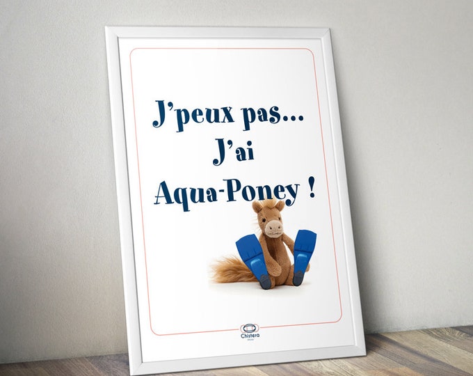 Poster AQUA PONY I horse I Swimming pool