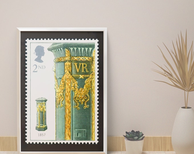 Poster Victorian Green post box I pillar fort Windsor I Berkshire I England I UK
