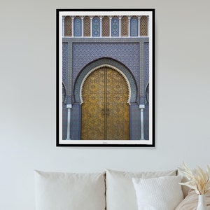 Poster porta blu Marocco I Porta orientale I Architettura araba