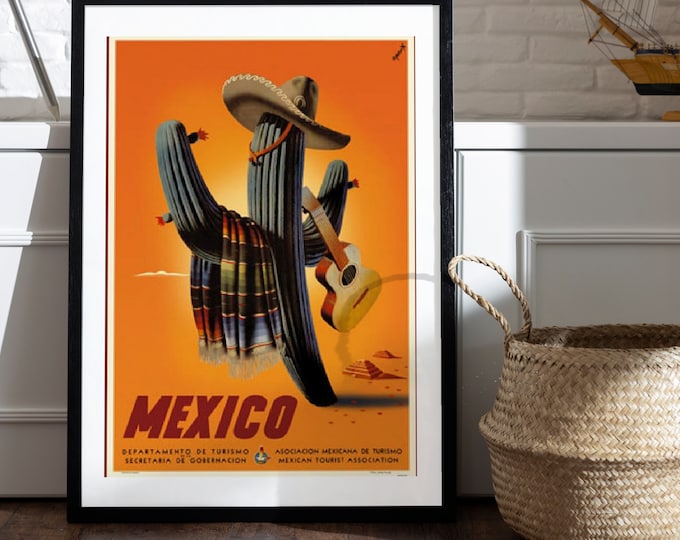 MEXICO poster I travel poster I vintage poster I vintage pub I retro travel I Mexico
