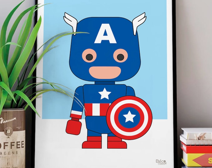 CAPTAIN AMERICA poster | children's poster | superhero