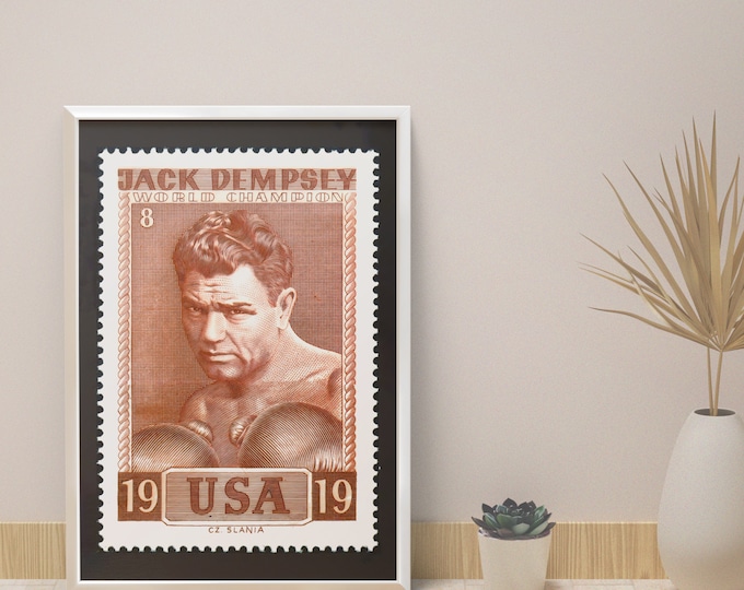 Boxing poster JACK DEMPSEY I world boxing champion I USA