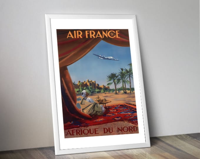 AIR FRANCE poster | retro advertising | travel poster | vintage poster | vintage wall art
