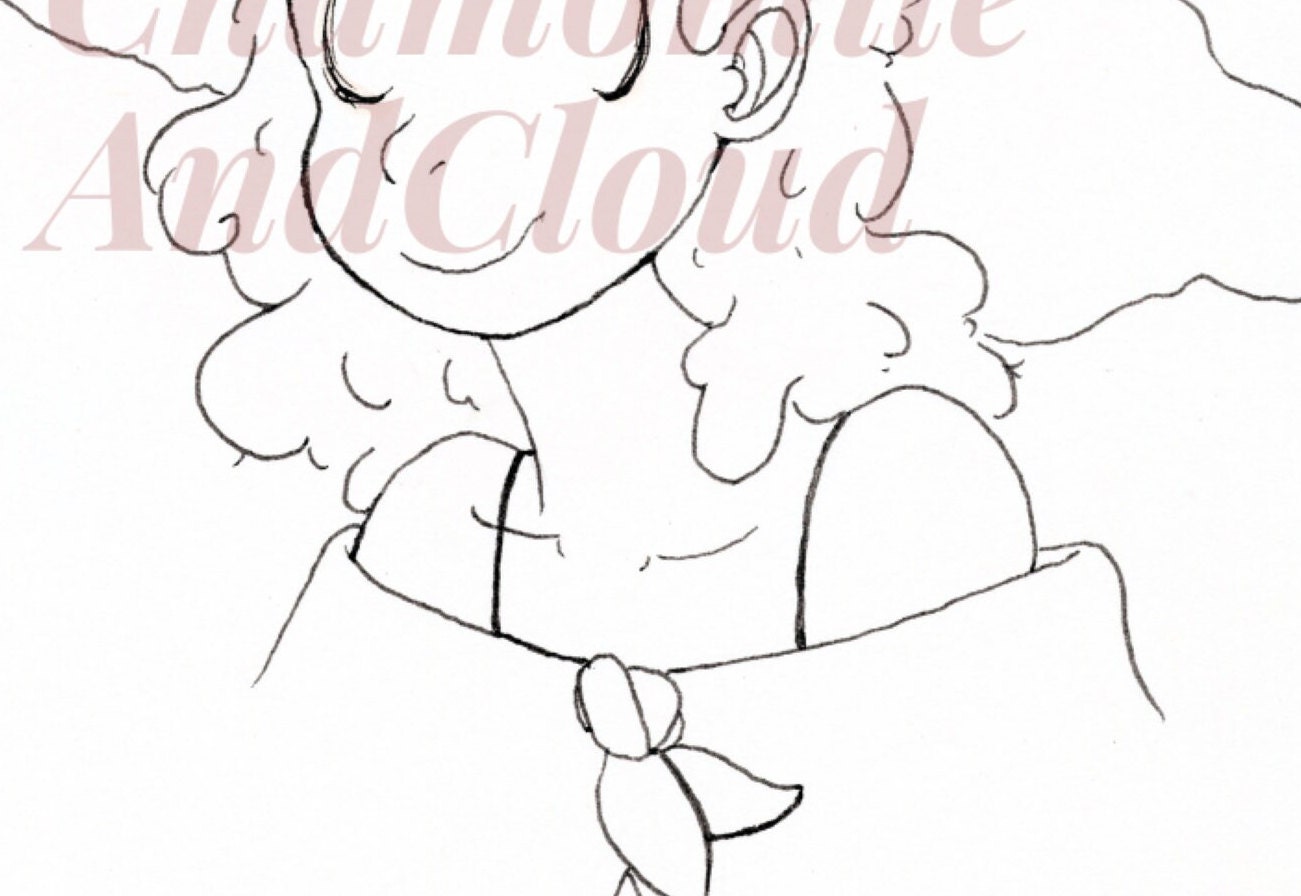 Mushroom Girl Coloring Page Printable Coloring Page Digital Etsy