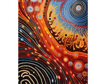 Aboriginal Art Print: Dreamtime Symphony, Indigenous Masterpiece
