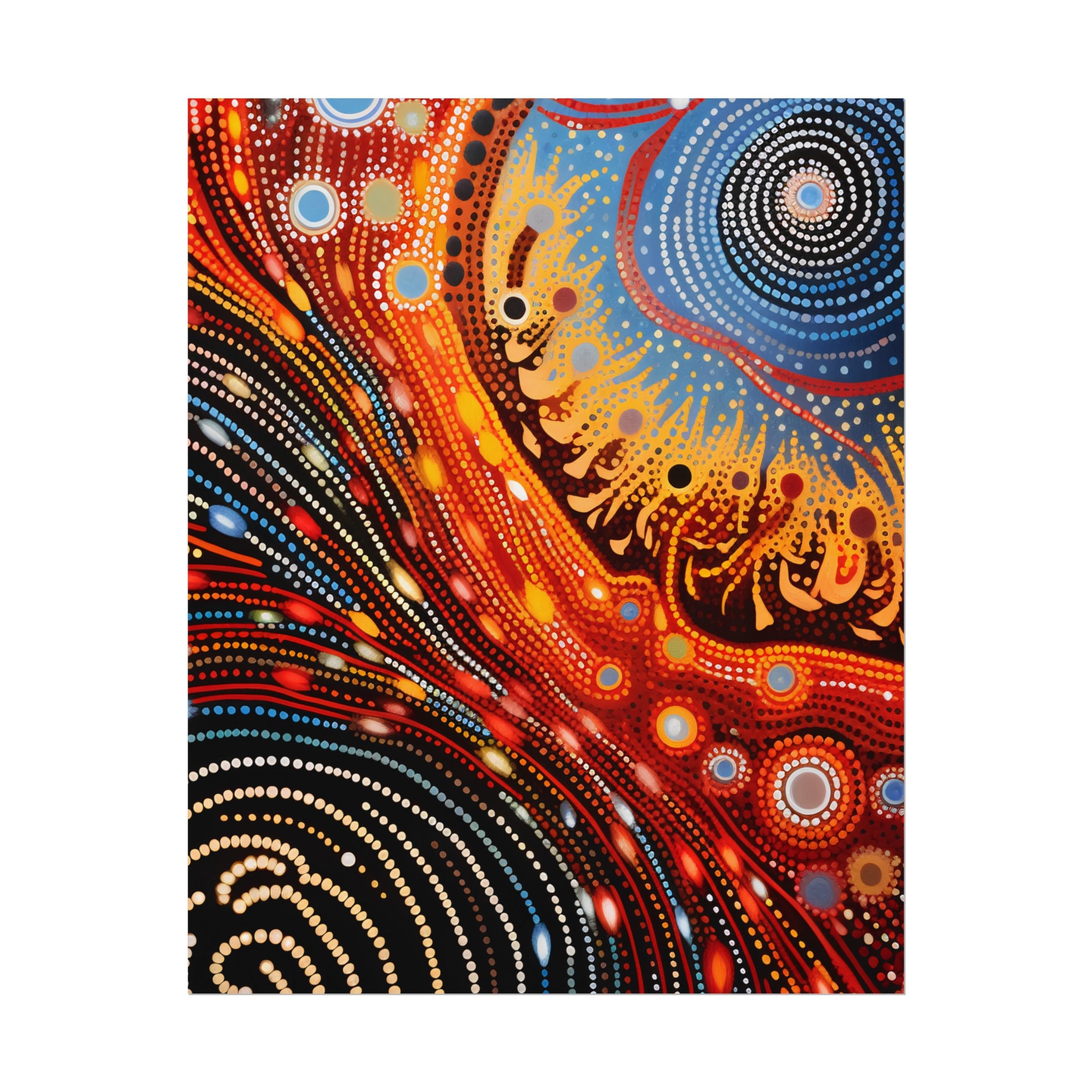 Aboriginal Art Print: Dreamtime Symphony, Indigenous Masterpiece