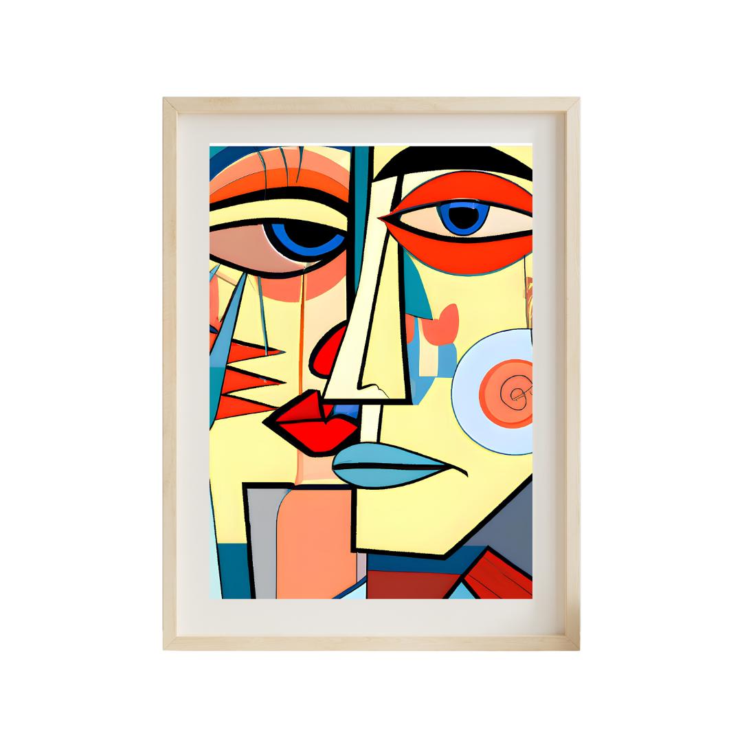 Cubism Portrait Poster: Abstract Geometric Art, Vibrant Colors - Etsy