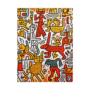 Keith Haring Style Art Print: Vibrant, Playful Figures imagen 9