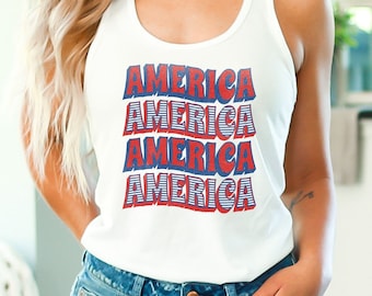 America Tank Top, Flag Tank Top, American Flag Tank Top, USA Tank, Workout Tank, Summer Tank, 4th of July, Memorial Day, Labor Day Tank