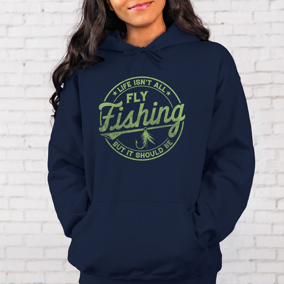 Fly Fishing Hooded Sweatshirt Trout Hoodie Fishing Hoodie Etsy