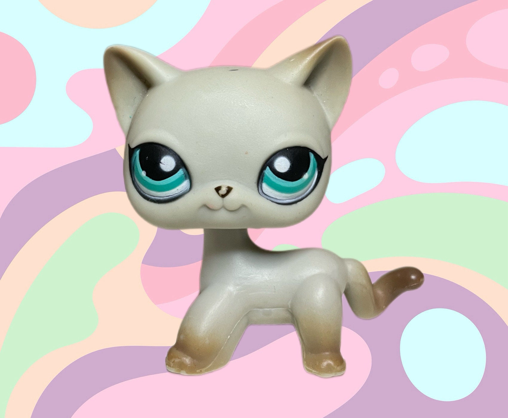 LPS CAT rare Littlest pet shop cute toys standing short hair cat