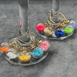 Wine Glass Charms: Shining Star Bauble Filling, Set of 10