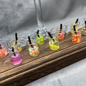 Resin Fruit Tea Wine Glass Charms - Set of 10