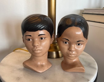Vintage Ceramic Polynesian Busts