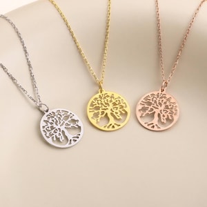 14K Gold Tree of Life Pendant Necklace