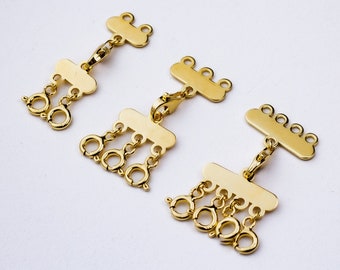 14K Gold Necklace Separator, Solid Gold Necklace Spacer, Layered Necklace Connector, Gold Necklace Detangler, Multi Necklace Stacker Silver