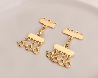 14K Gold Necklace Separator, Gold Necklace Spacer, Layered Necklace Connector, Gold Necklace Detangler, Multi Necklace Stacker Silver