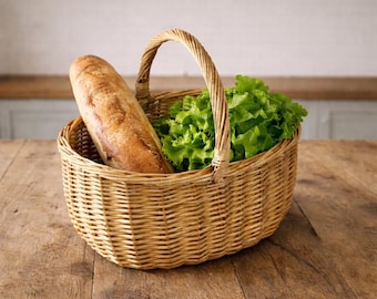 Wicker Shopping Basket with Handle