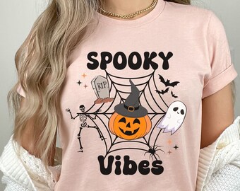 Spooky Vibes Shirt, Halloween shirt, Cute Halloween shirt, Funny Halloween, ghost shirt,Halloween gift, Halloween tshirt, Halloween costume