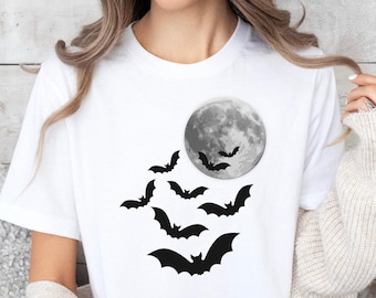 Fledermaus Shirt, Fledermaus Shirt für Frauen, Halloween Fledermäuse Shirt, Halloween Shirt, gruselige Fledermaus Shirt, Halloween Tshirt, Herbst Shirt, gruselige Saison Shirts