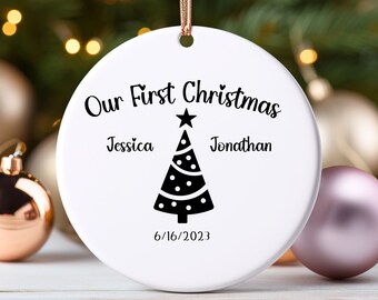 First Christmas Married Ornament, Personalized Wedding Gift, Ceramic Christmas Ornaments,Married Christmas Ornament Mr and Mrs Ornament 2023