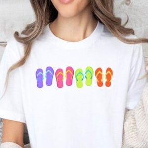 Beach Vacation T-Shirt I Love Summer Flip Flops Tee Beach Vacation T-Shirt I Love Summer Flip Flops Tee