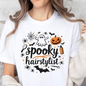 Hairstylist Halloween Shirt, Spooky Hair Stylist Tshirt, Hairstylist Shirt, Hairdresser TShirt, Cosmetology, Hairstylist Gift, Cosmetologist
