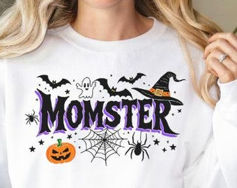 Momster Sweatshirt for Halloween, Momster Shirt, Halloween Mom Sweatshirt, Spooky Season Shirt, Funny Halloween Mama Sweater,Halloween Shirt