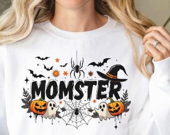 Momster Sweatshirt, Momster Sweatshirt for Halloween, Halloween Mom Sweatshirt, Spooky Season Shirt,Funny Halloween Mama Sweater,Hallowe