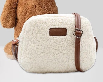 Teddy Fell Umhängetasche, Plüsch Tasche, Handtasche, süße Crossbody Taschen, flauschige Fleece Crossbody Taschen, Geschenk für sie