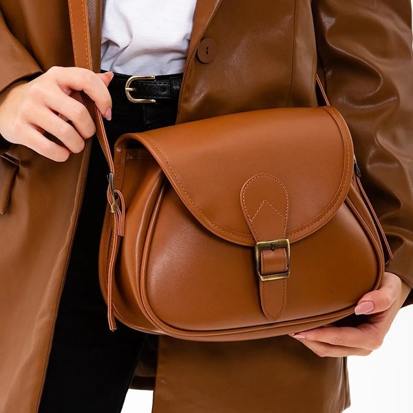 Mini Leather Bag, Leather Shoulder Bag, Small Crossbody Bag, Minimalist Bag, Solid Color Bag, Phone Bag, Messenger Bag Women, Square Bag