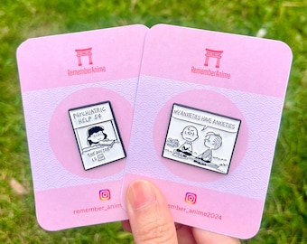 Snoopy Emaille Pin: 'My Anxieties Have Anxieties' Cartoon Badge