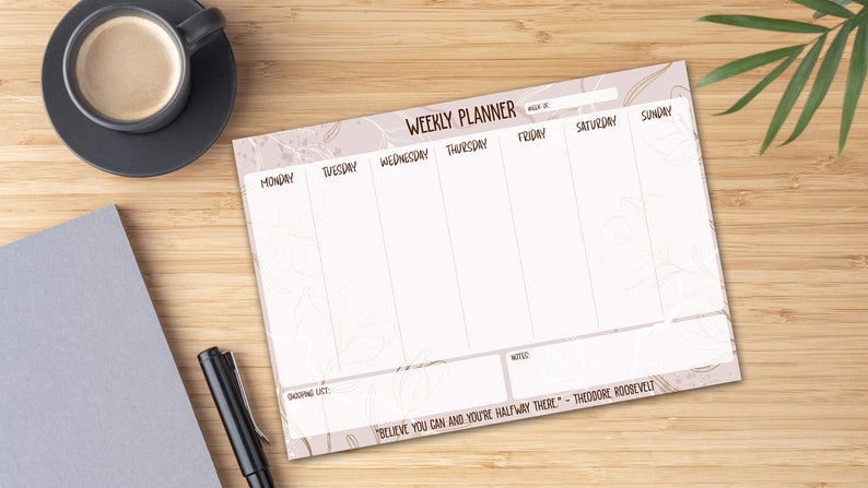 Printable Weekly Planner Monday Till Sunday Digital Planner - Etsy