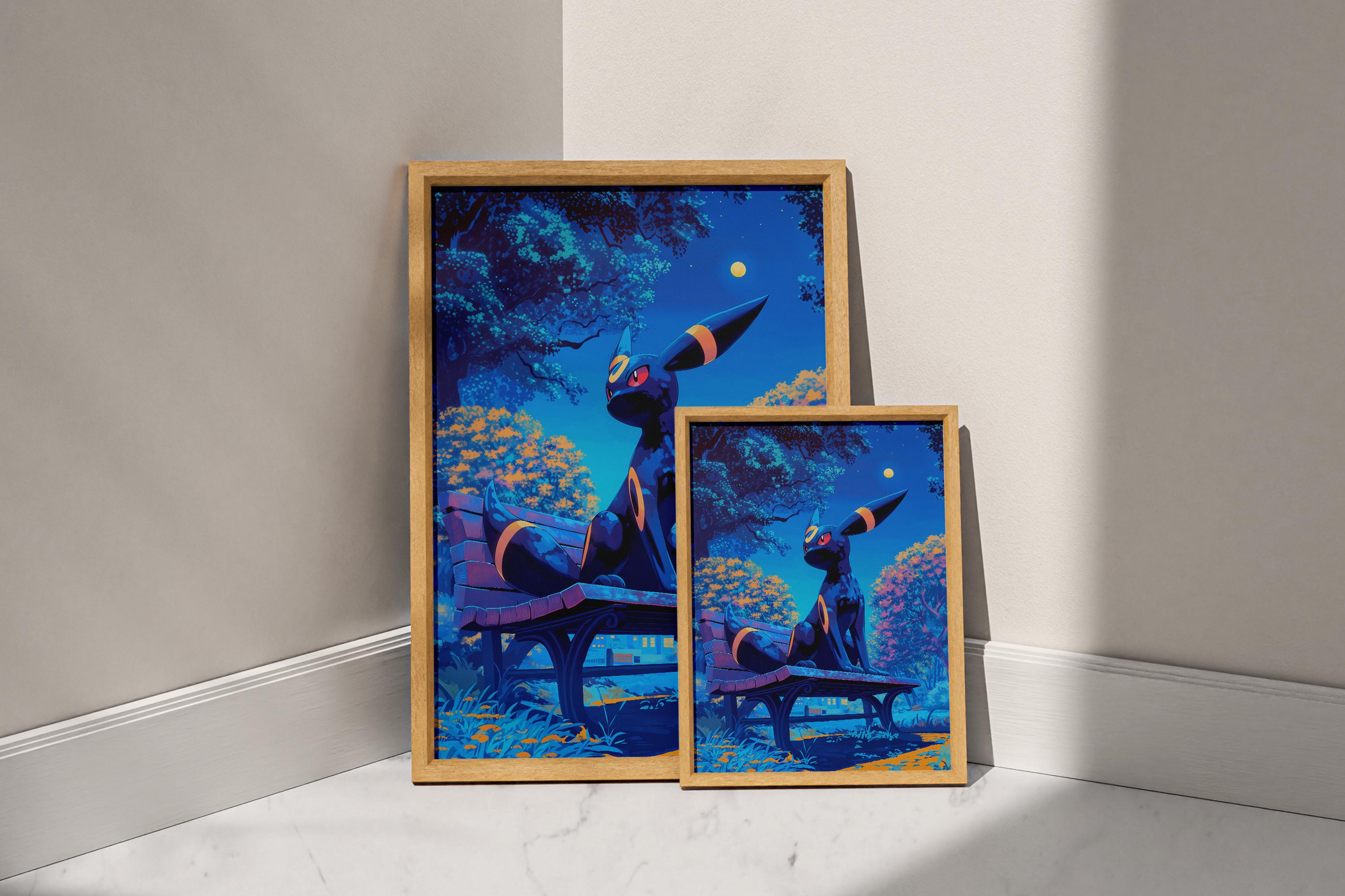 ブラッキー、ポケモン、ポップアート、ビデオゲームポスター、アニメ