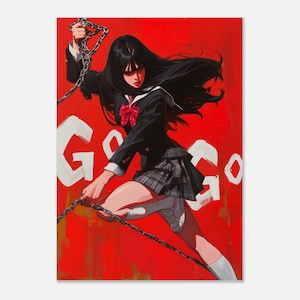 Kill Bill, Gogo Yubari, Pop Art, Quentin Tarantino, Anime Poster, Printable Wall Art, Japanese Style Home Decor, Retro, Digital Download