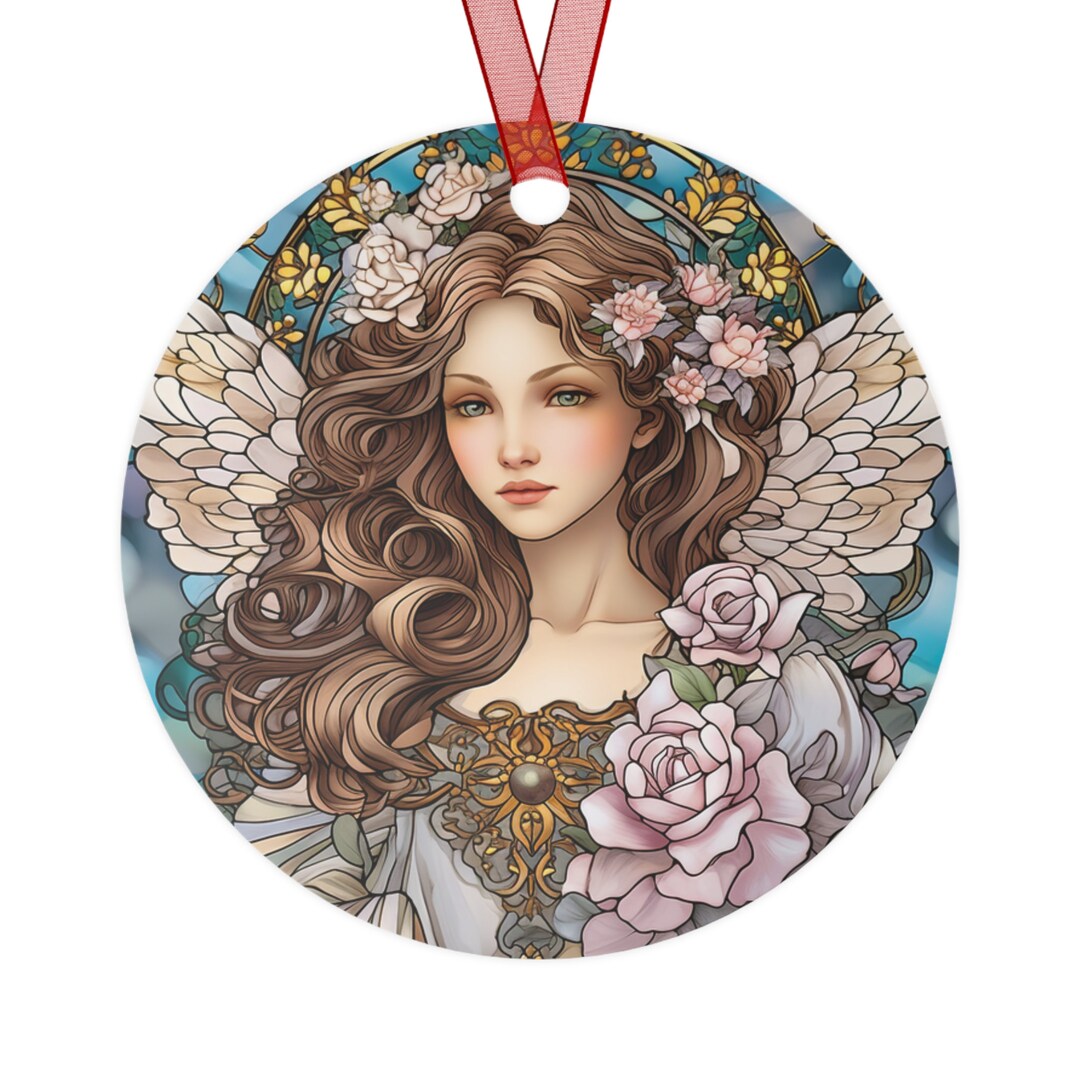 Stained Glass Art Angel Ornament: Metal Christmas Decoration - Etsy