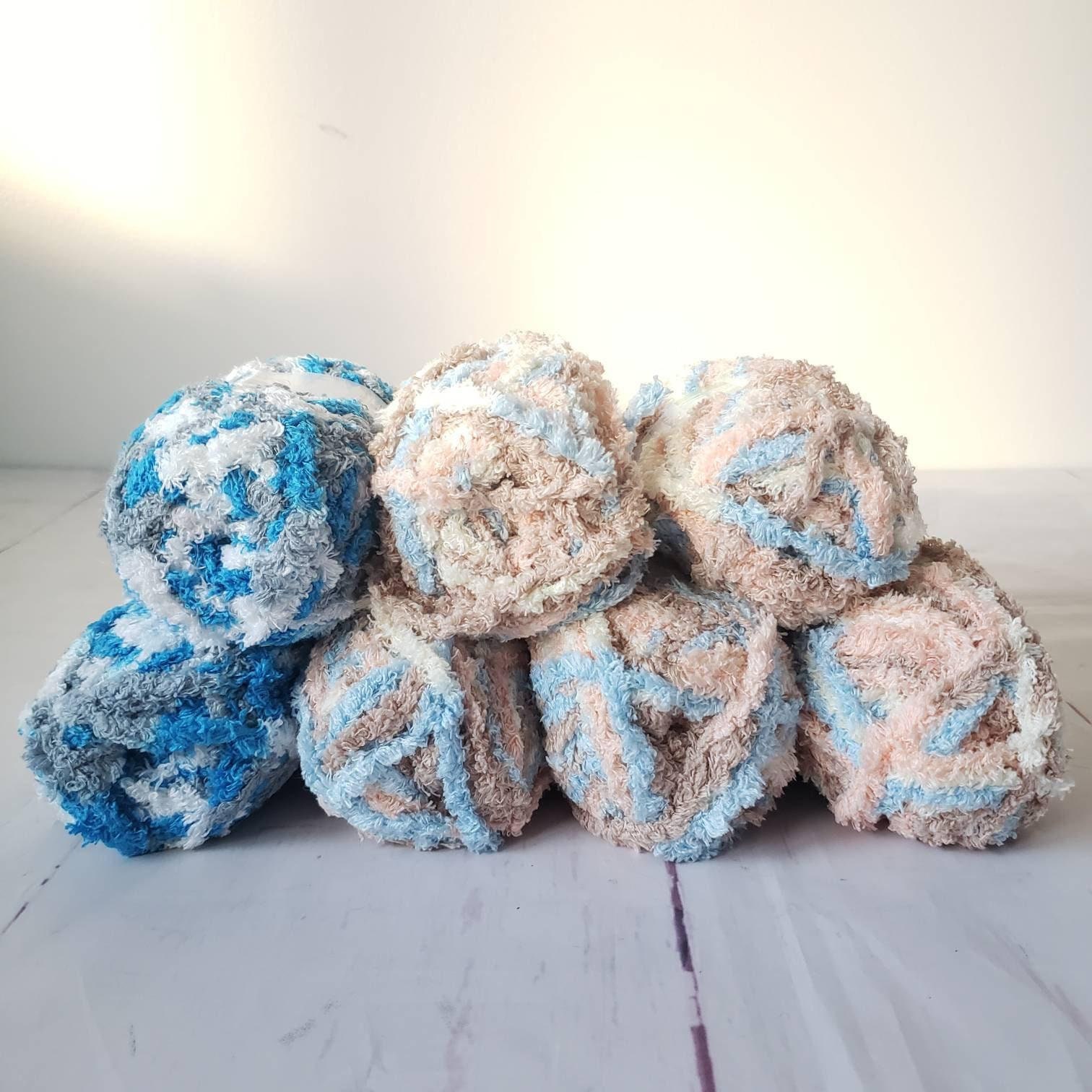 Needle Crafters Soft & Fuzzy Plush Baby Yarn Beach and Blue Etsy